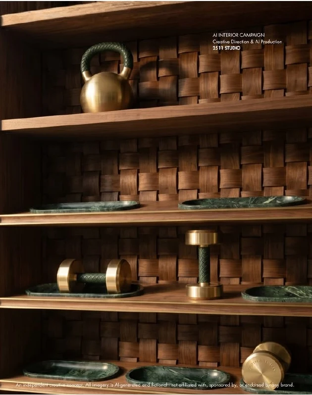 Referencia de materialidad: madera, cerámica verde y detalles de hospitalidad en el club